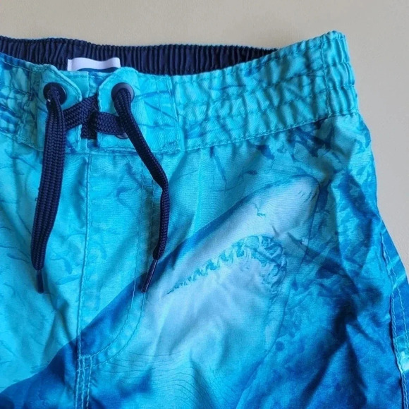Boys Old Navy Aqua Blue Sharks Swim Trunks Shorts Size M (8) - Picture 7 of 10